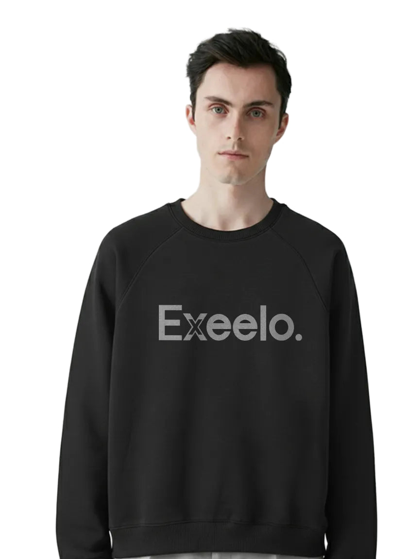Winter Sale: Men's Black American Shoulder Sweatshirt Exeelo.