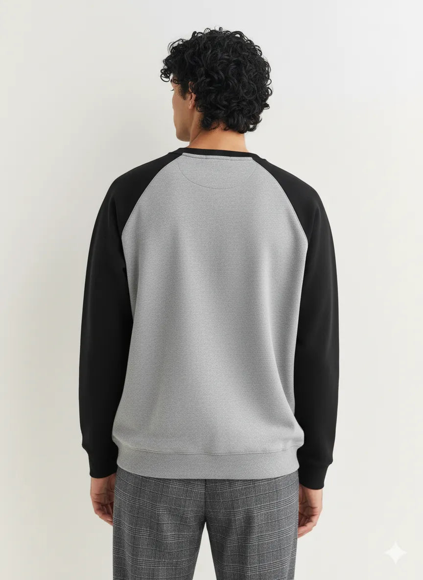 Men’s Black and Gray Contrast Sweatshirt Exeelo