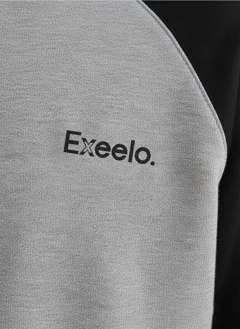 Men’s Black and Gray Contrast Sweatshirt Exeelo.
