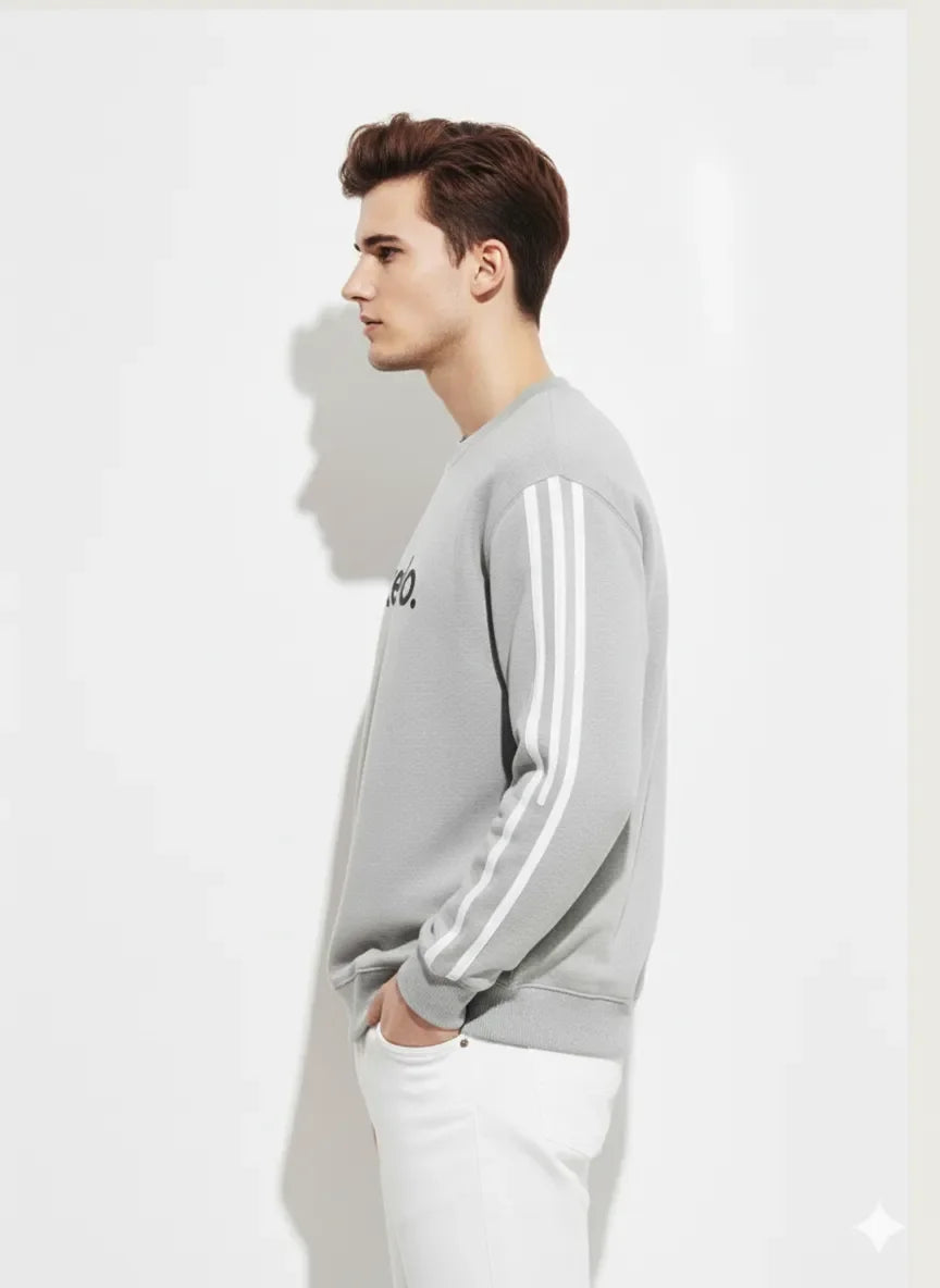 Men’s Shirt featuring white stripes on the sleeves.