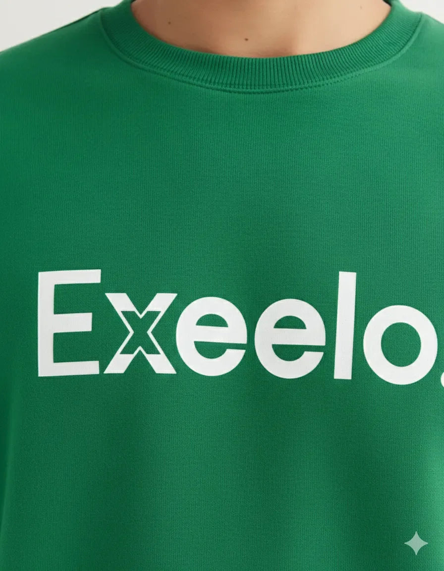 Exeelo Men’s Green Sweatshirt - Premium Winter Comfort, Casual and Office Wear, Soft and Warm
