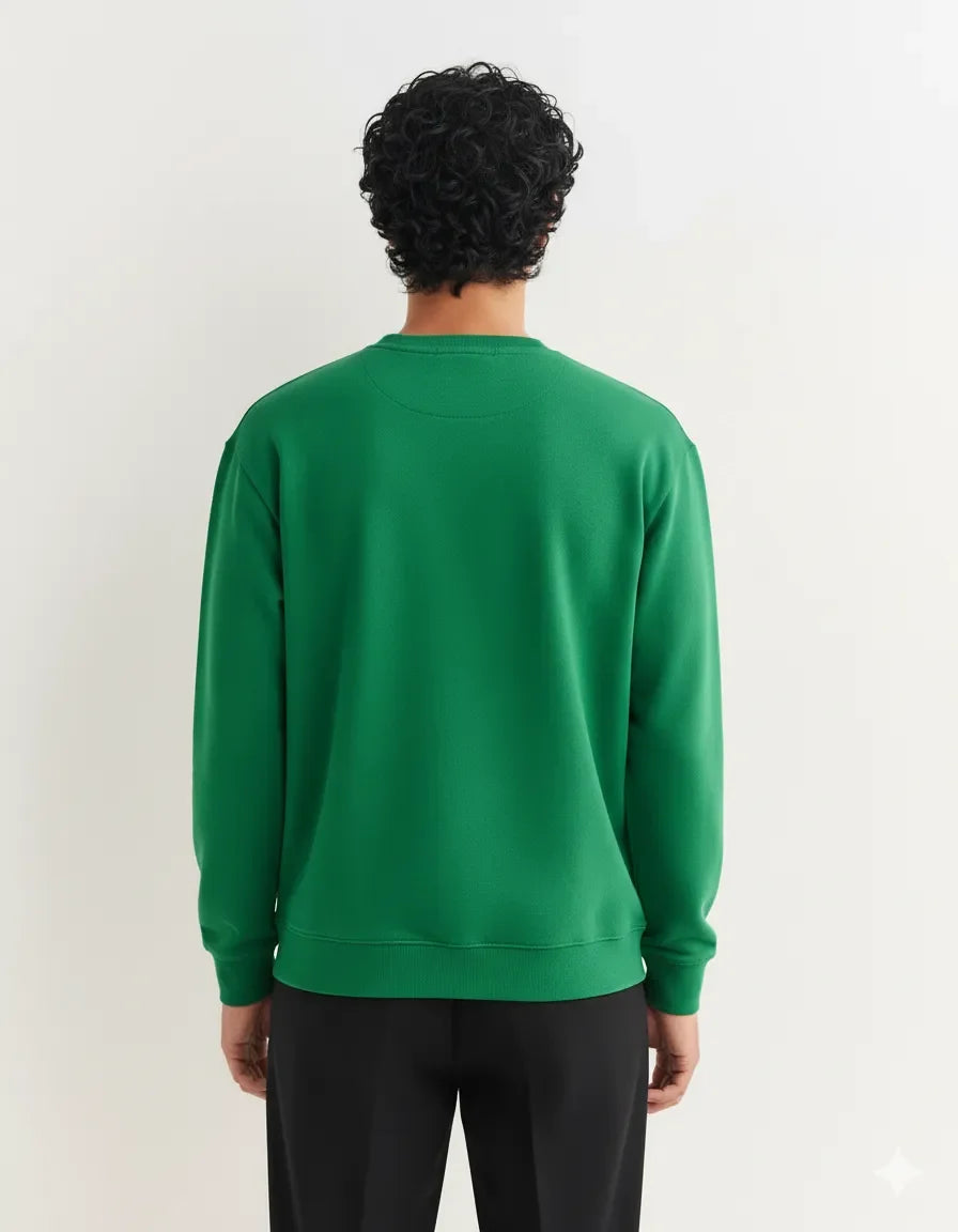 Exeelo Men’s Green Sweatshirt - Premium Winter Comfort, Casual and Office Wear, Soft and Warm
